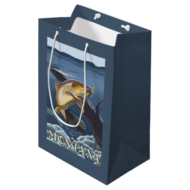 Forelle, die Querschnitt - Montana fischt Mittlere Geschenktüte (Vorderseite Schrägansicht)