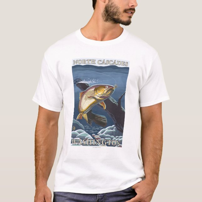 Forelle, die Querschnitt - Nordfischt, kaskaden, T-Shirt (Vorderseite)