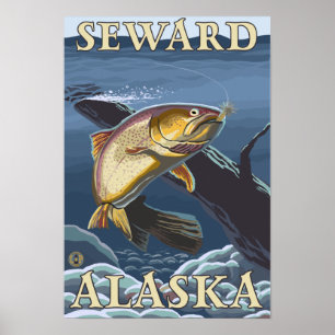 Forelle, die Querschnitt - Seward, Alaska fischt Poster