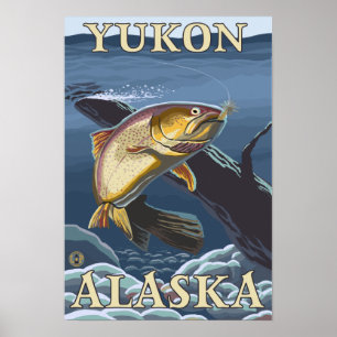 Forelle, die Querschnitt - Yukon, Alaska fischt Poster