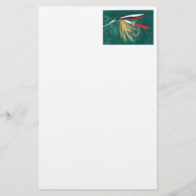 "Forelle Fin" Nassfliegengestation Briefpapier (Vorderseite)