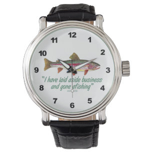 Forelle-Fliegen-Fischen Armbanduhr
