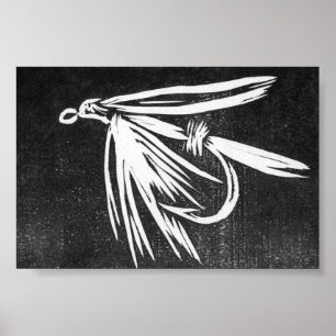 Forelle-Fliegen-Plakat Poster