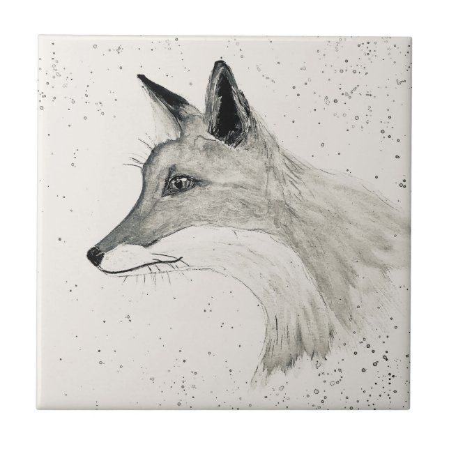 Forelle Waldtiere Vintage Aquarellziegel Fliese (Vorderseite)