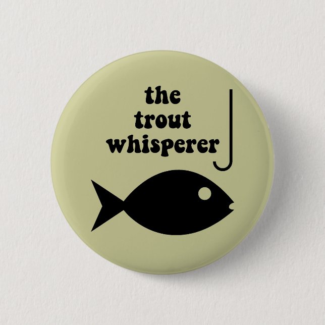 Forelle Whispererfischen Button (Vorderseite)