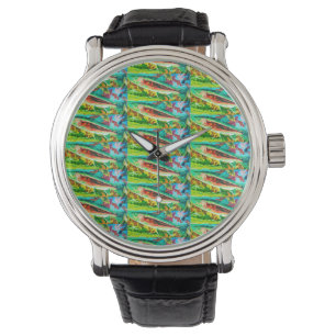 Forellen, Bass und Crappie drei Fische Favoriten Armbanduhr