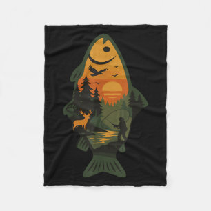 Forellen Fischen Outdoor Forest Nature Wildlife S Fleecedecke