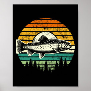 Forellen Fischen Outdoorwald Natur Wildtiere V Poster