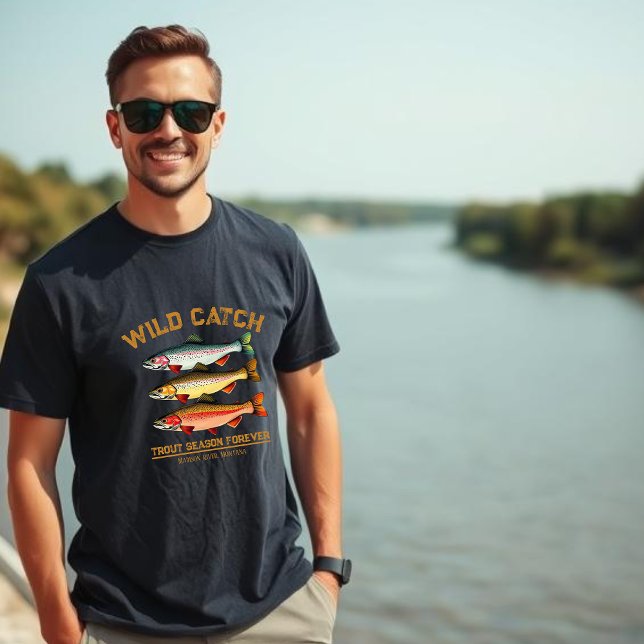 Forellen Fischen Shirt (Wild Catch Trout Season Forever)