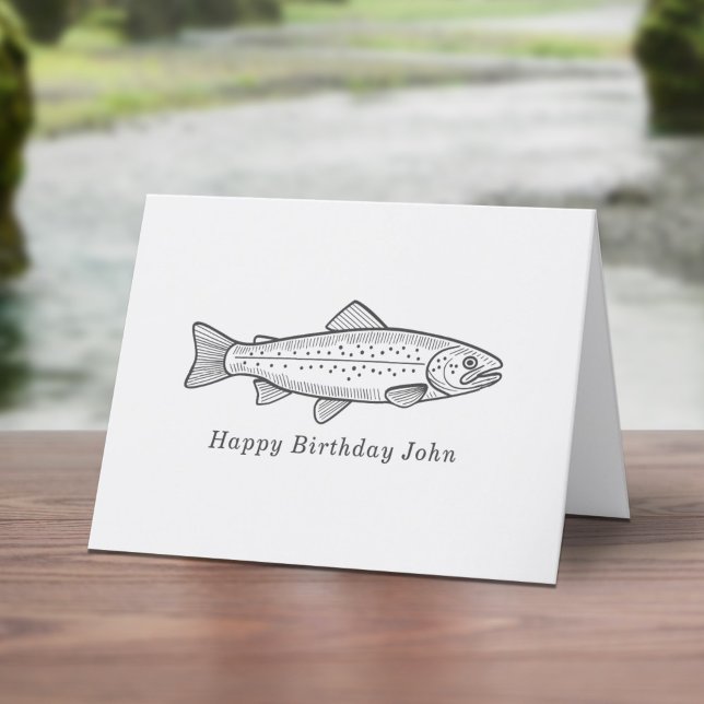 Forellen Geburtstagskarte Dankeskarte (Trout Birthday Card)