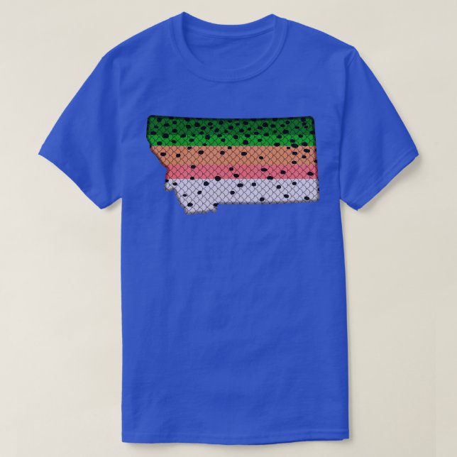 Forellen Regenbogenforelle Muster Montana Staat T-Shirt (Design vorne)