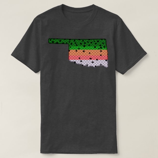 Forellen Regenbogenforelle Muster Oklahoma Staat T-Shirt (Design vorne)
