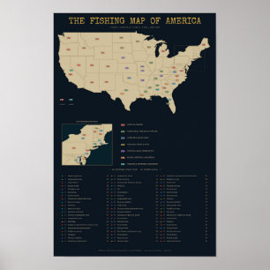 Forellen- und Barsch-Angelkarte - 63 offizielle St Poster