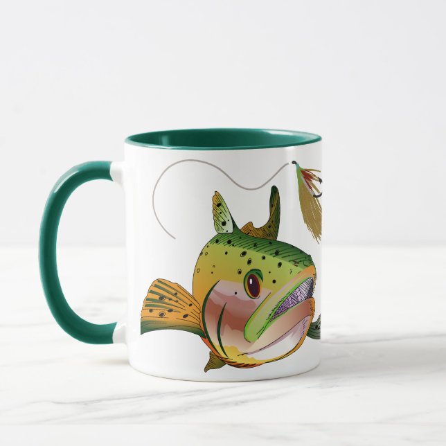Forellen und Fliegen Tasse (Links)