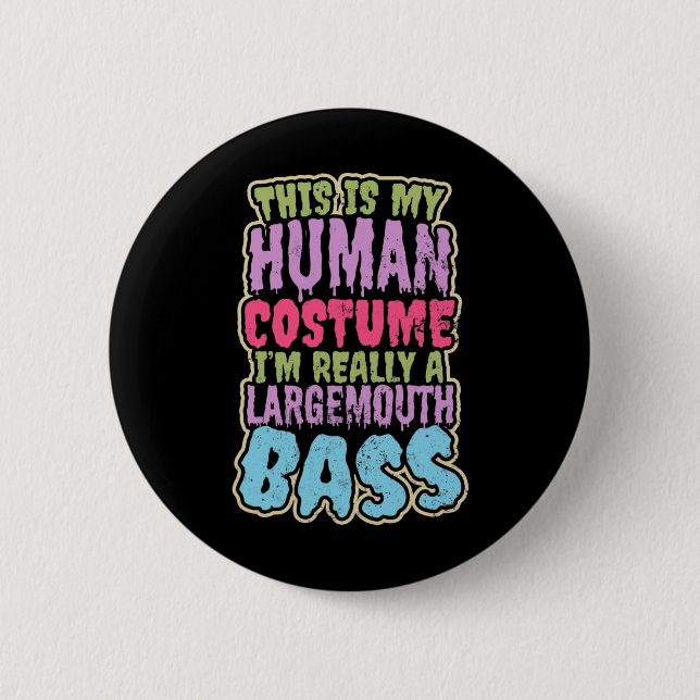Forellenbarsch-Angler-Kostüm-Geschenk  Button (Vorderseite)