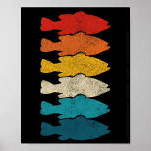Forellenbarsch Byss Vintage Fisch Byss Angeln Fisc Poster