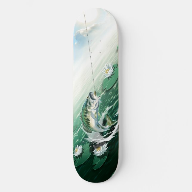 Forellenbarsch-Fischen Skateboard (Vorderseite)