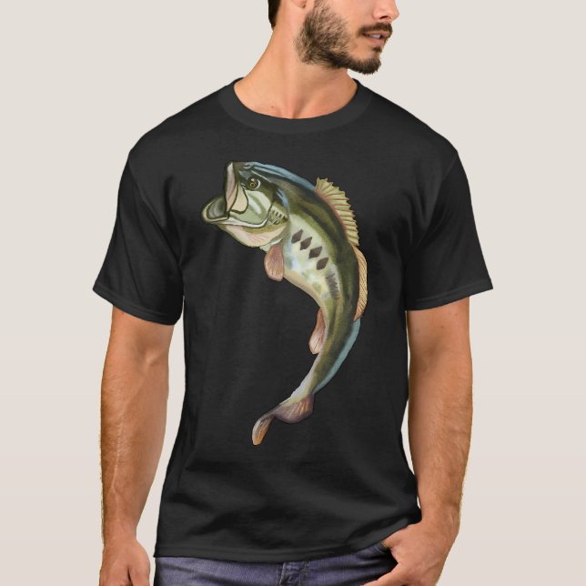 Forellenbarsch springt T-Shirt (Vorderseite)