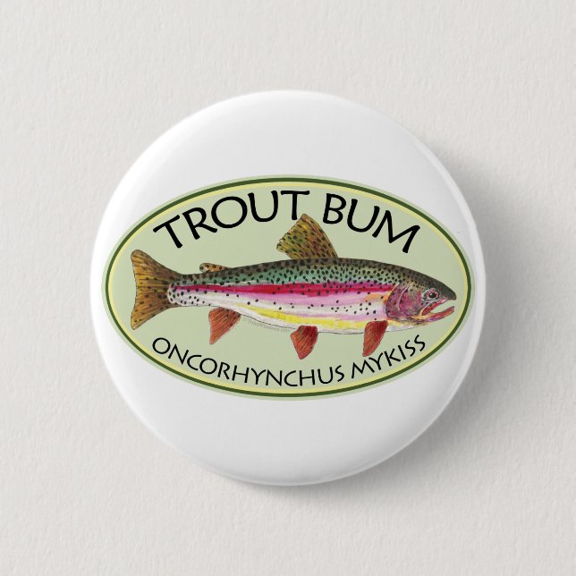 Forellenbarsche Fischerei Button (Vorderseite)