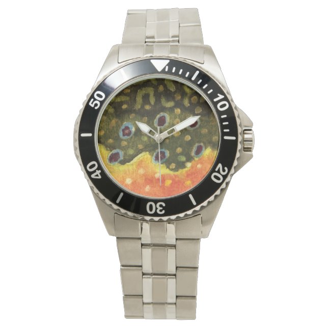 Forellenfischerei Armbanduhr (Vorderseite)