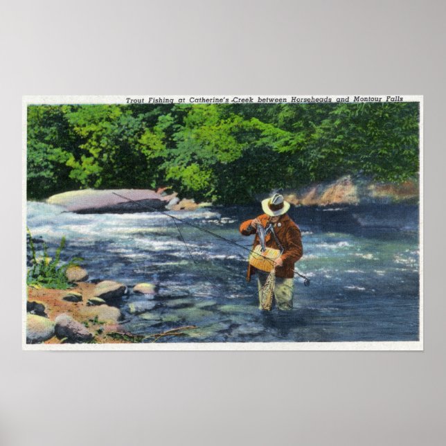 Forellenfischerei auf Catherine's Creek Poster (Vorne)