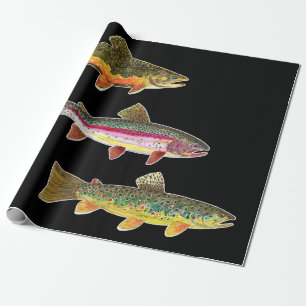 Forellenfischerei - Bach, Braun, Regenbogen Geschenkpapier