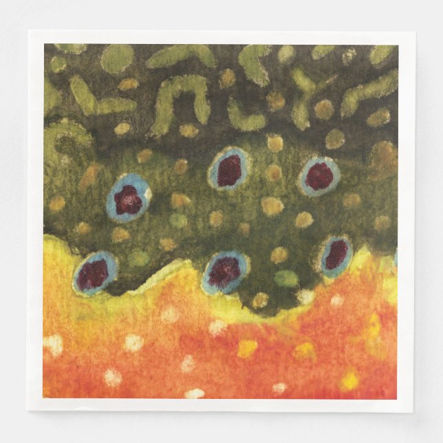 Forellenfischerei, Ichthyologie Serviette (Vorderseite)