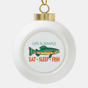Forellenfischerei Keramik Kugel-Ornament