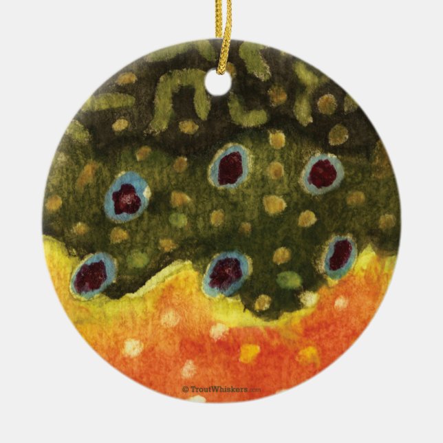 Forellenfischerei Keramikornament (Vorne)