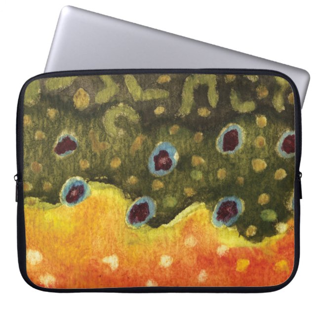 Forellenfischerei Laptopschutzhülle (Vorderseite)