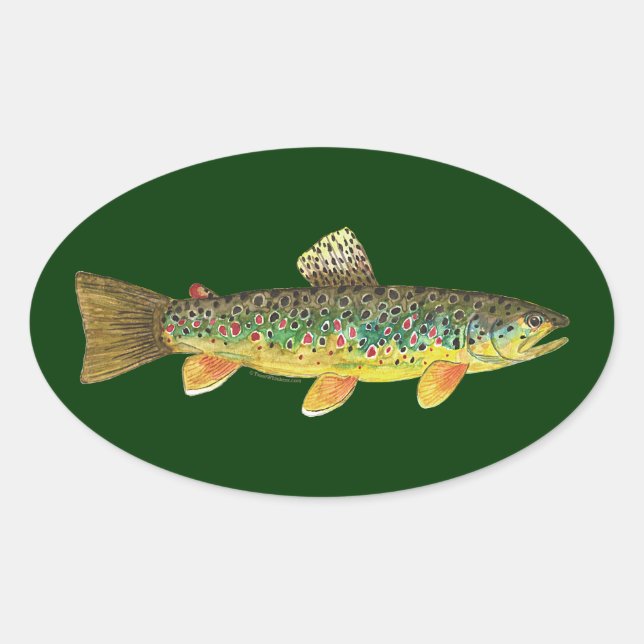Forellenfischerei Ovaler Aufkleber (Vorderseite)