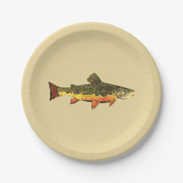 Forellenfischerei Pappteller (Vorderseite)