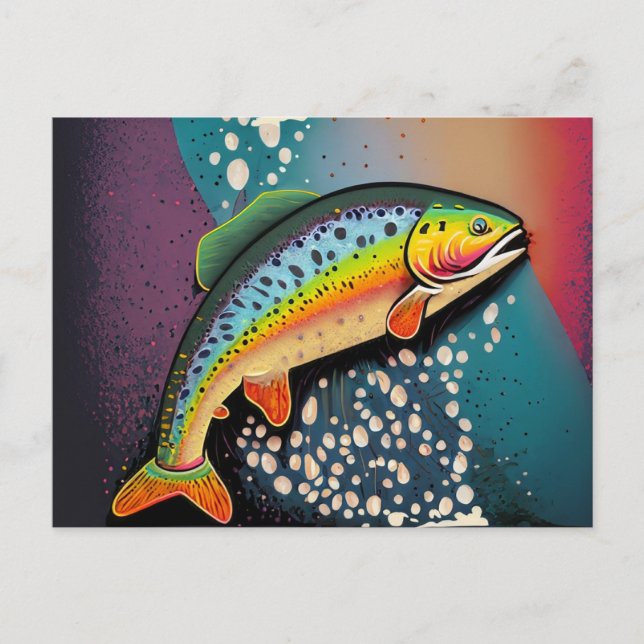 Forellenfischerei Postkarte (Vorderseite)