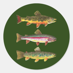 Forellenfischerei Runder Aufkleber