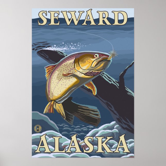 Forellenfischerei - Seward, Alaska Poster (Vorne)