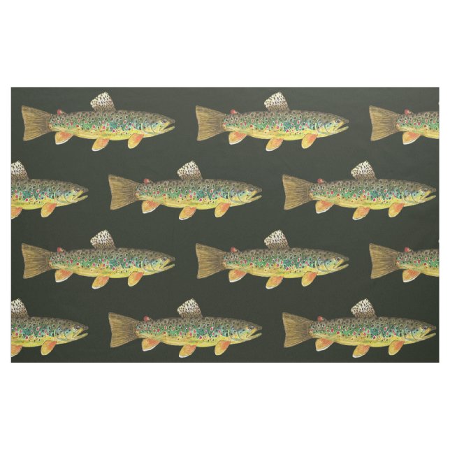 Forellenfischerei Stoff (Yard (91,4 cm))