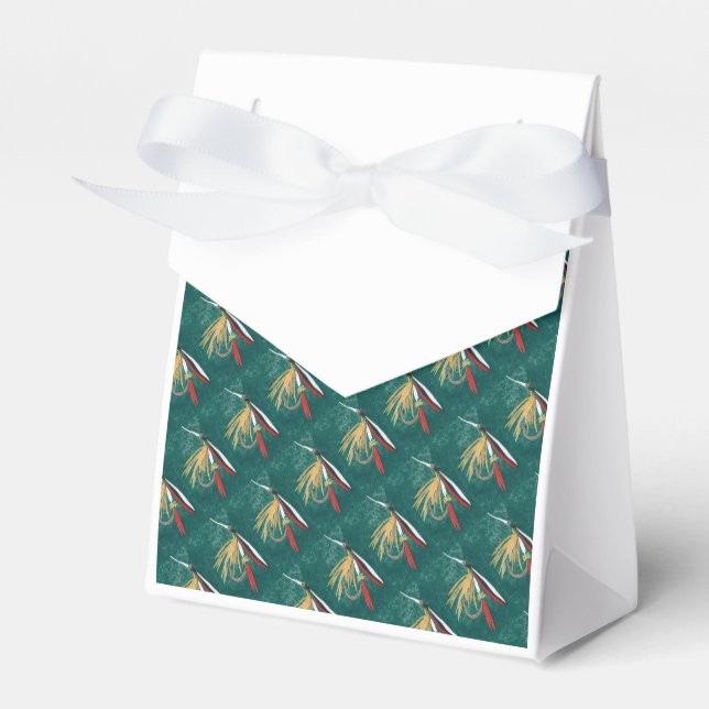 Forellenfliege Fliegenfliege auf grüner Geschenkschachtel (Vorderseite)