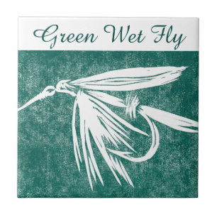 Forellenfliege "Green Net Fly"-Fliesen. Fliese