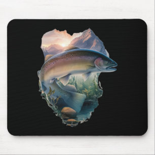 Forellenfliegenfischen Berge Natur Angler Mousepad