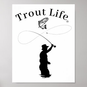 Forellenleben Fliegenfischen Poster