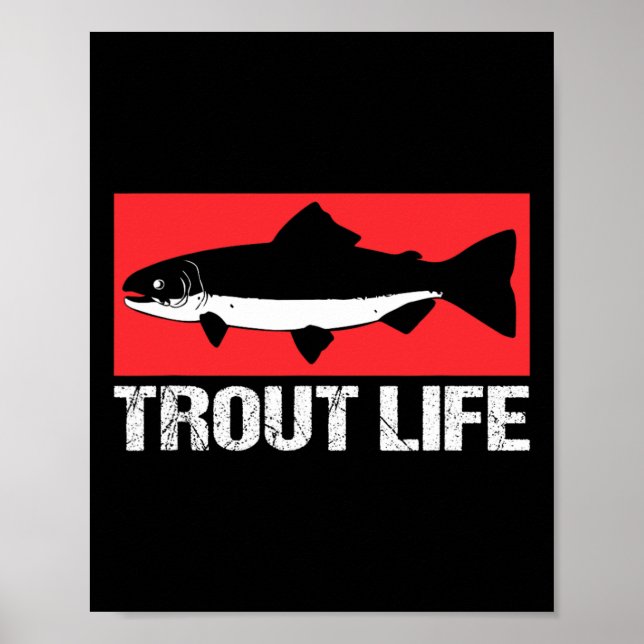 Forellensee Fischen Forelle Life Poster (Vorne)