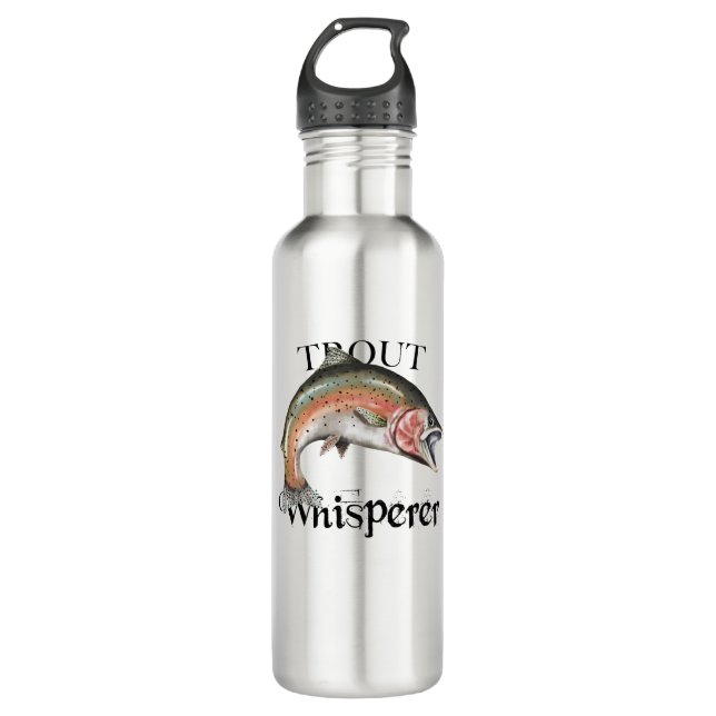 ForellenWhisperer Edelstahlflasche (Vorderseite)