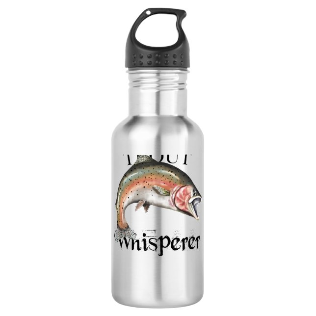 ForellenWhisperer Edelstahlflasche (Vorderseite)