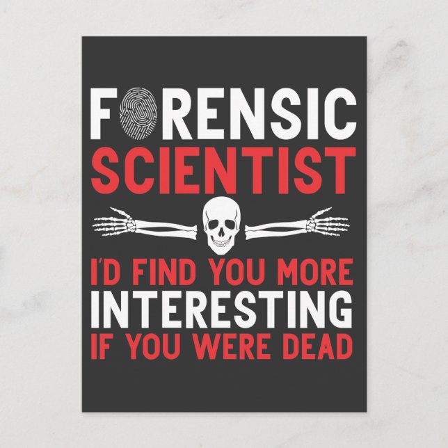 Forensic Scientiwer Interviewer Death Skull Bones Postkarte (Vorderseite)
