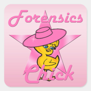 Forensik Chick #8 Quadratischer Aufkleber