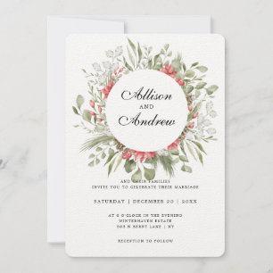 Foreset Foliage Hiver Mariage Invitation