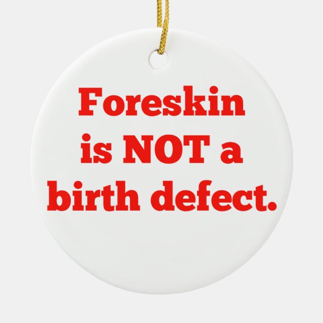 Foreskin ist nicht ein Geburtsschaden - Rot Keramikornament (Vorne)