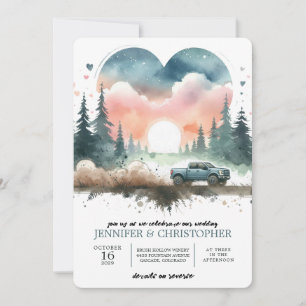 Forest 4X4 Lkw Hochzeitseinladung Einladung