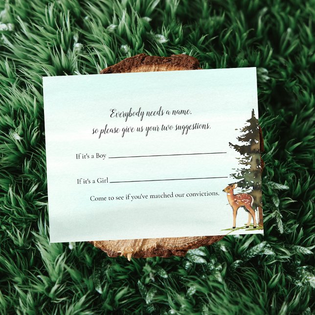 Forest Adventure Baby Name Guess Deers Game Einladung (Von Creator hochgeladen)