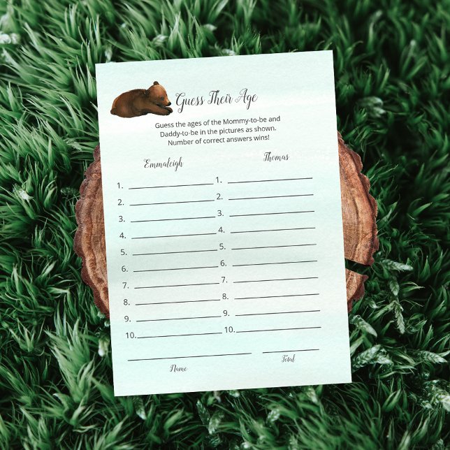 Forest Adventure Bears Devine Sa Carte De Jeu D'Âg (Créateur téléchargé)